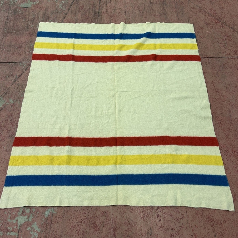 Hudson's Bay Blanket Unisex OS Cream Multi-Stripe Wool Point Style Heritage